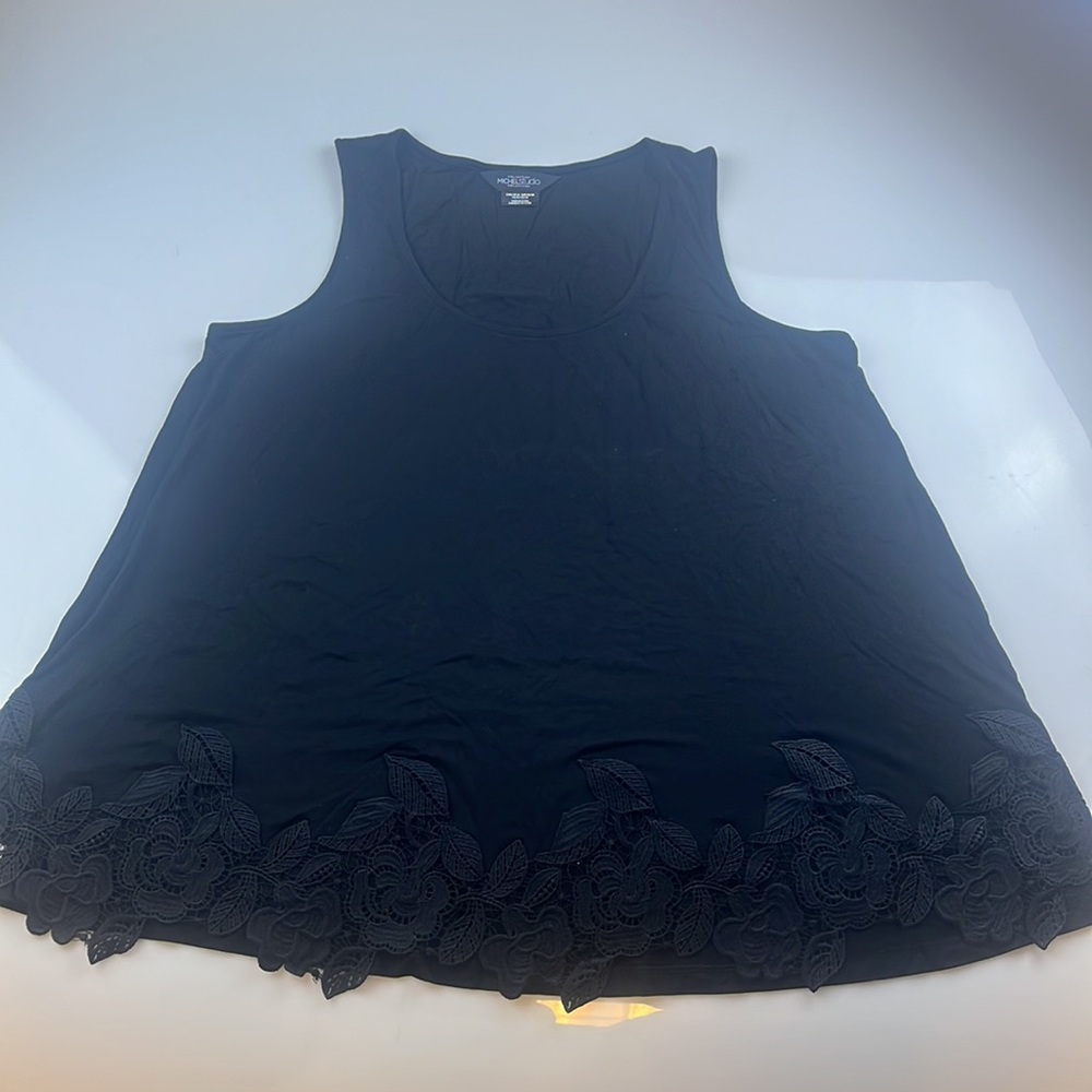 MichelStudio Collection Lace Trim Sleeveless Top S100-44